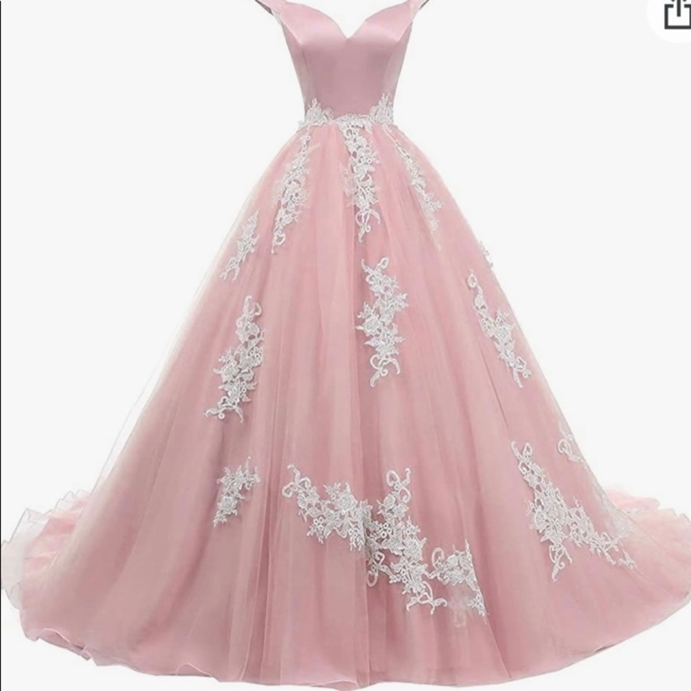Pink Ball gown.